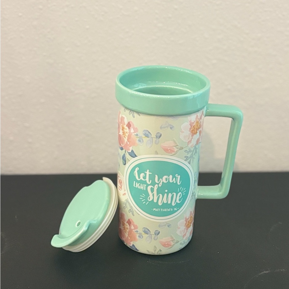 Floral Travel Mug with Inspirational Quote